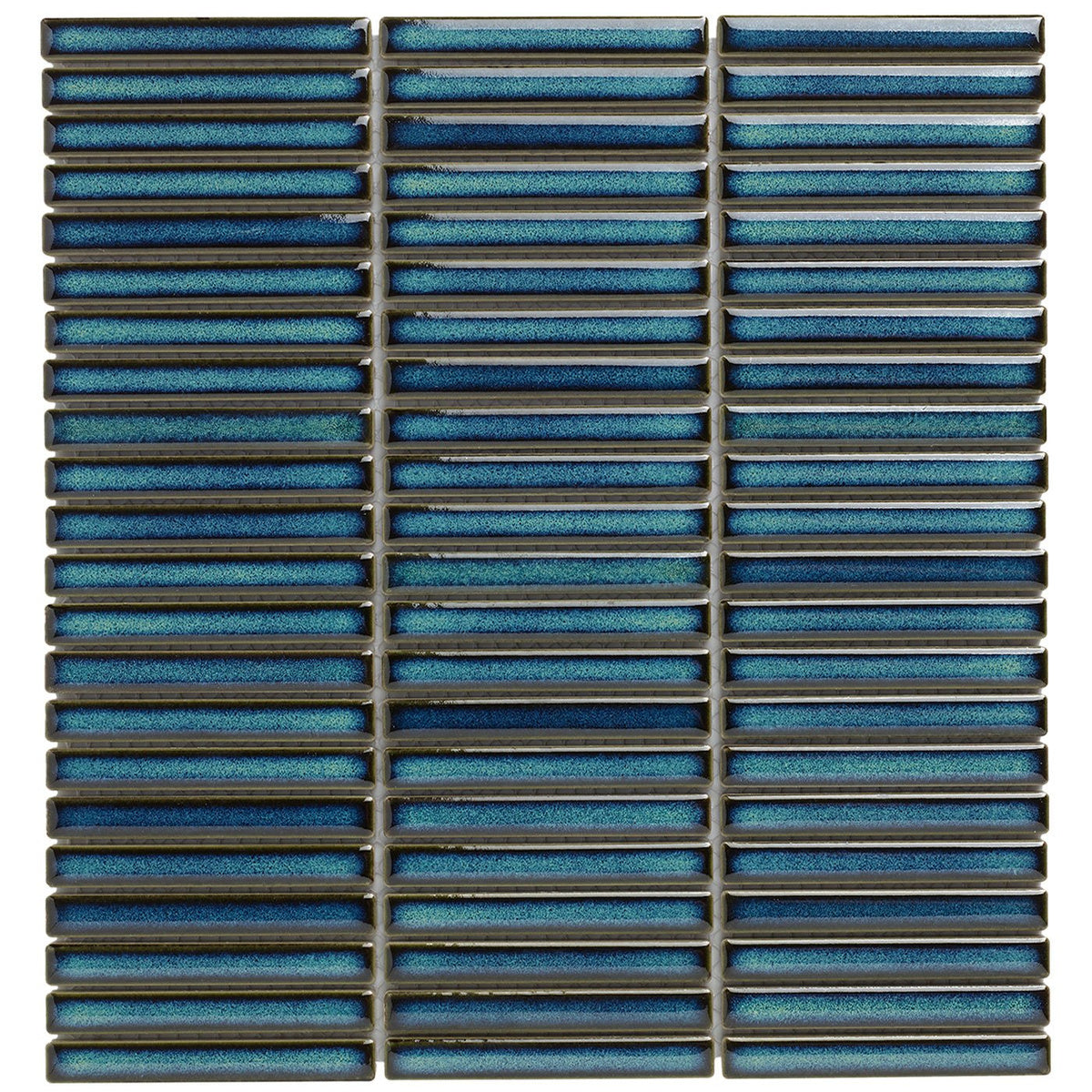 The Mosaic Factory Sevilla Kitkat mini finger Azure Blue speckle Glossy 12x92mm - SEF12625