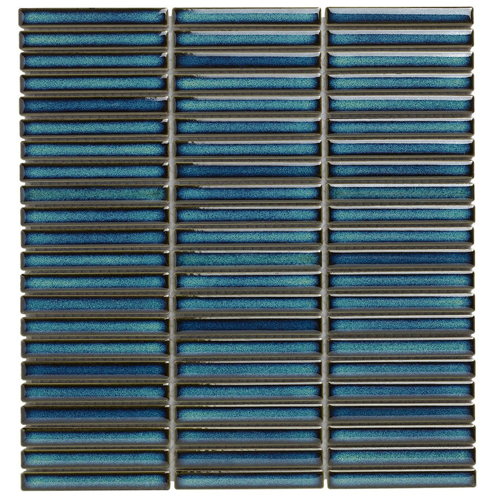 The Mosaic Factory Sevilla Kitkat mini finger Azure Blue speckle Glossy 12x92mm - SEF12625