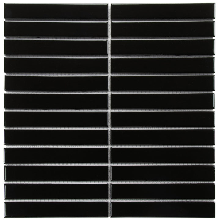 The Mosaic Factory Sevilla Kitkat finger Black Glossy 22x145mm - SEF22915