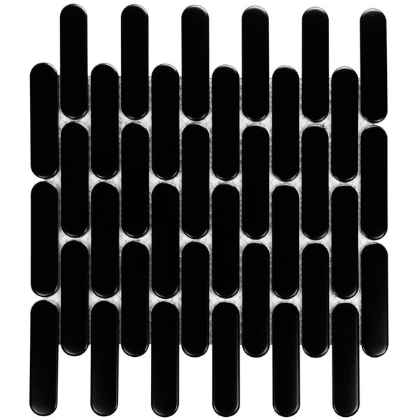 The Mosaic Factory Sevilla Oval Finger Black Matt 23x98mm - SEO23925