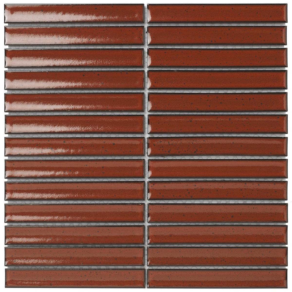 The Mosaic Factory Sevilla Kitkat original finger Terra Red Glossy 20x145mm - SEF20010