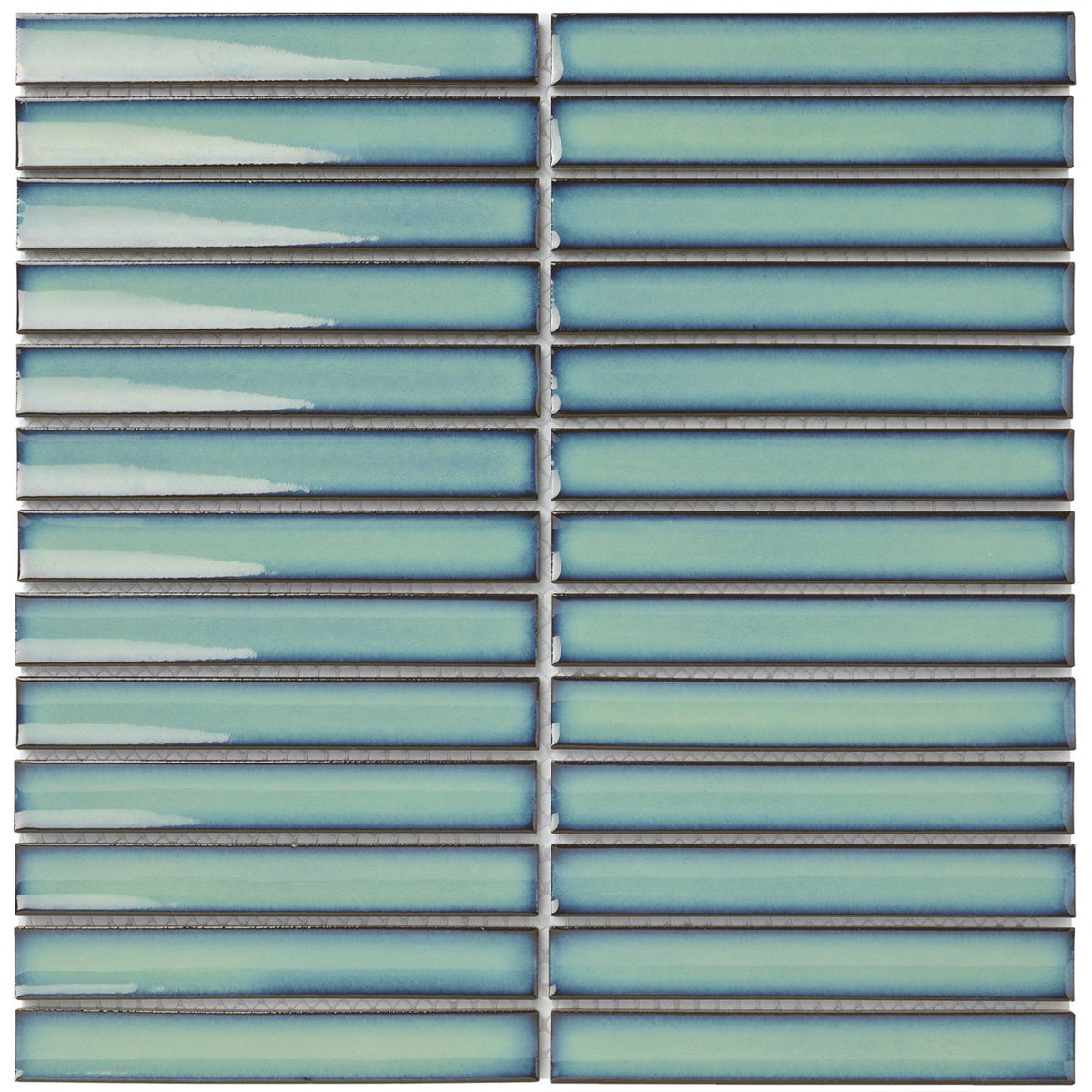 The Mosaic Factory Sevilla Kitkat original finger Ocean Green Glossy 20x145mm - SEF20500