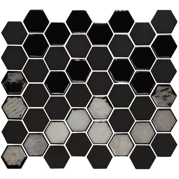 The Mosaic Factory Valencia Recycled glass Black Matt & Glossy 43x50mm - VAL920