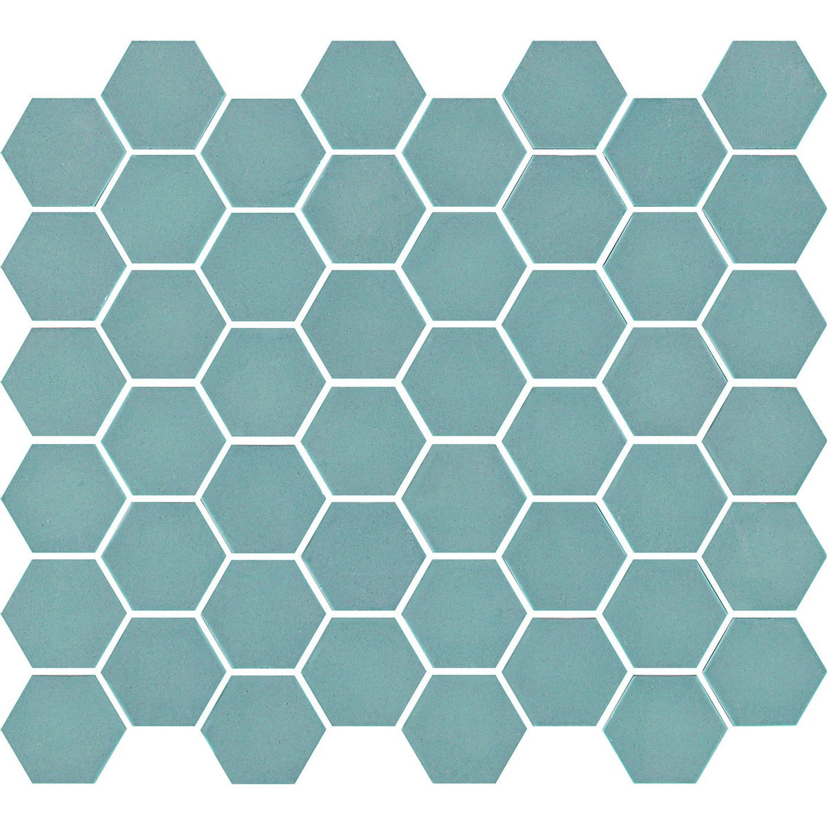 The Mosaic Factory Valencia Recycled glass Turquoise Matt 43x50mm - VAL25M