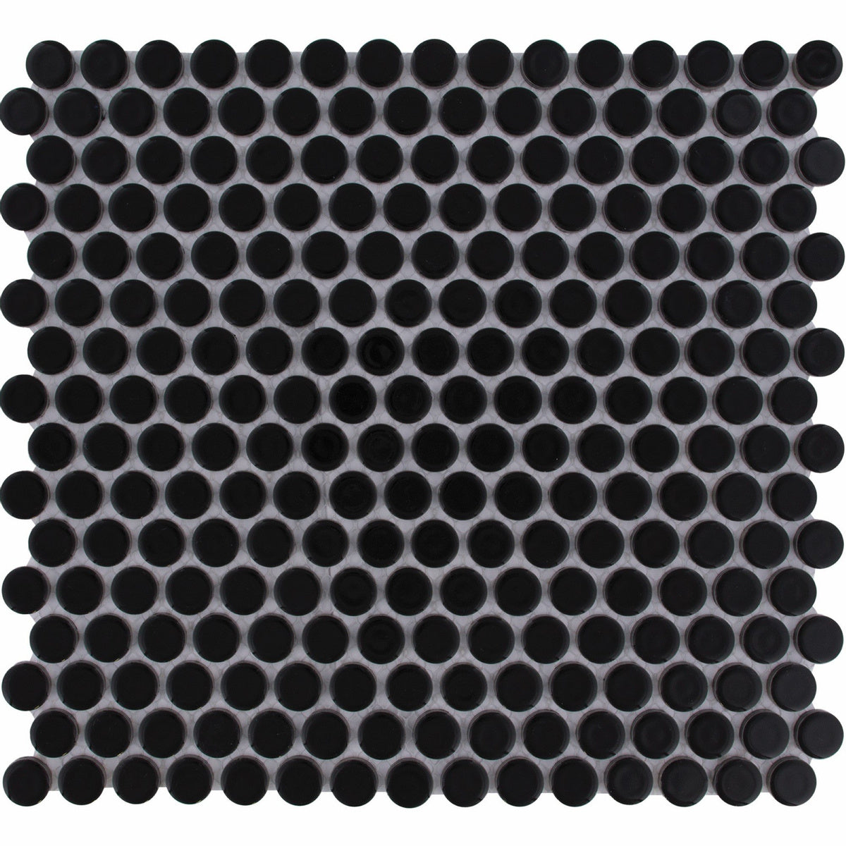 The Mosaic Factory Venice Pennyround Black Glossy ø19mm - VKN915