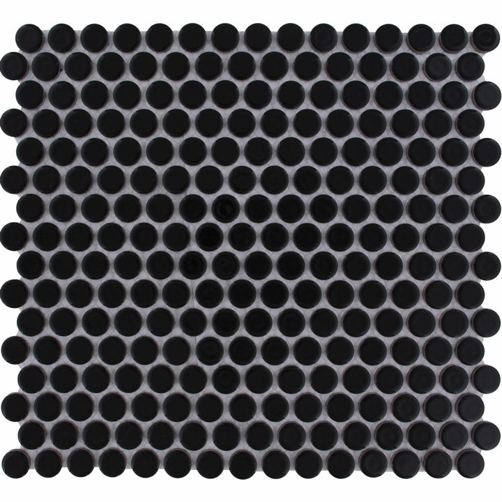 The Mosaic Factory Venice Pennyround Black Glossy ø19mm - VKN915