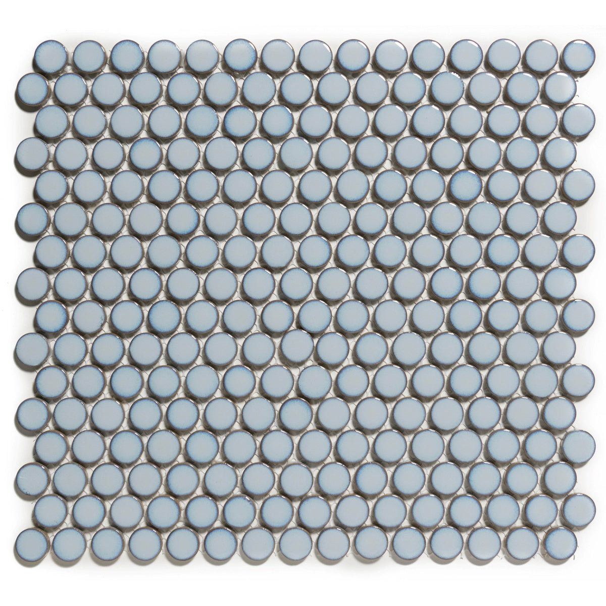 The Mosaic Factory Venice Pennyround Blue Grey Edge Glossy ø19mm - VKN450