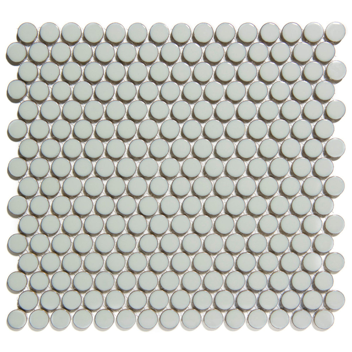 The Mosaic Factory Venice Pennyround Light Grey Edge Glossy ø19mm - VKN330