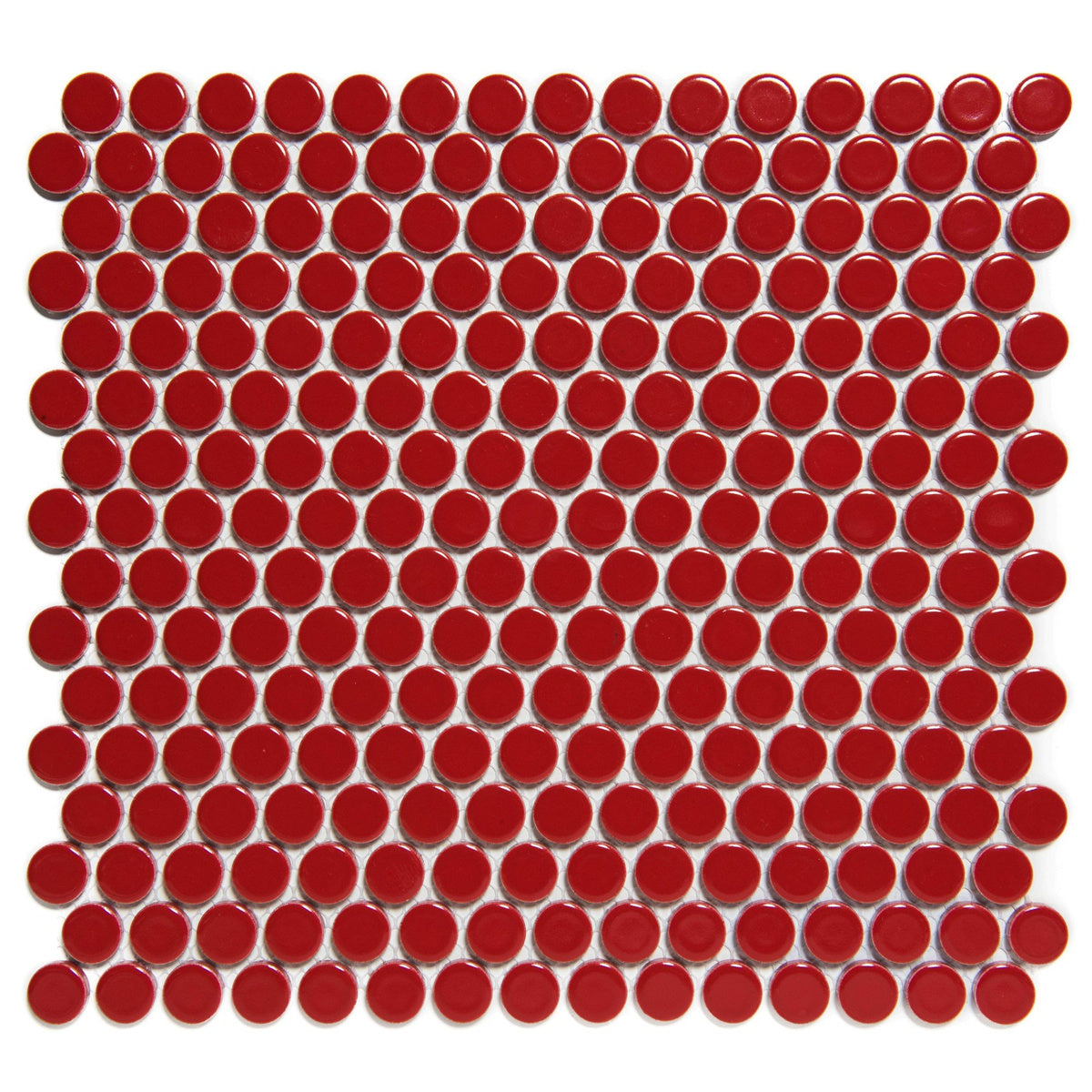 The Mosaic Factory Venice Pennyround Red Glossy ø19mm - VKN010