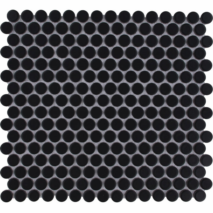 The Mosaic Factory Venice Pennyround Black Matt ø19mm - VKN925