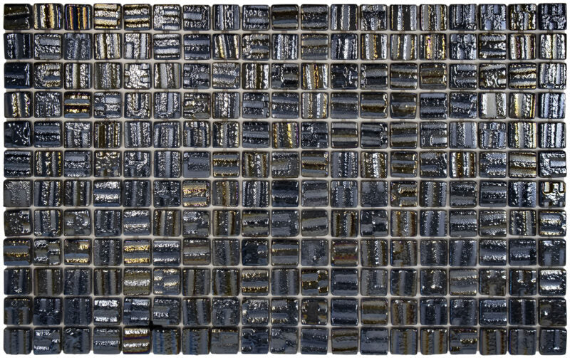 The Mosaic Factory Valencia Recycled glass 3D Black Pearl Glossy 25x25mm - VAL3D915
