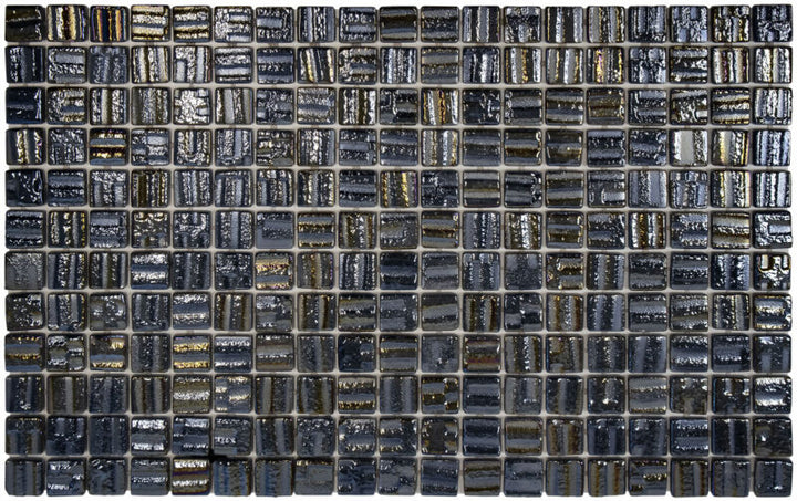 The Mosaic Factory Valencia Recycled glass 3D Black Pearl Glossy 25x25mm - VAL3D915